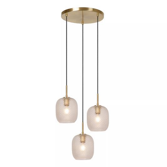Lucide ALICENT - Pendant light - Ø 35 cm - 3xE27 - Matt Gold / Brass