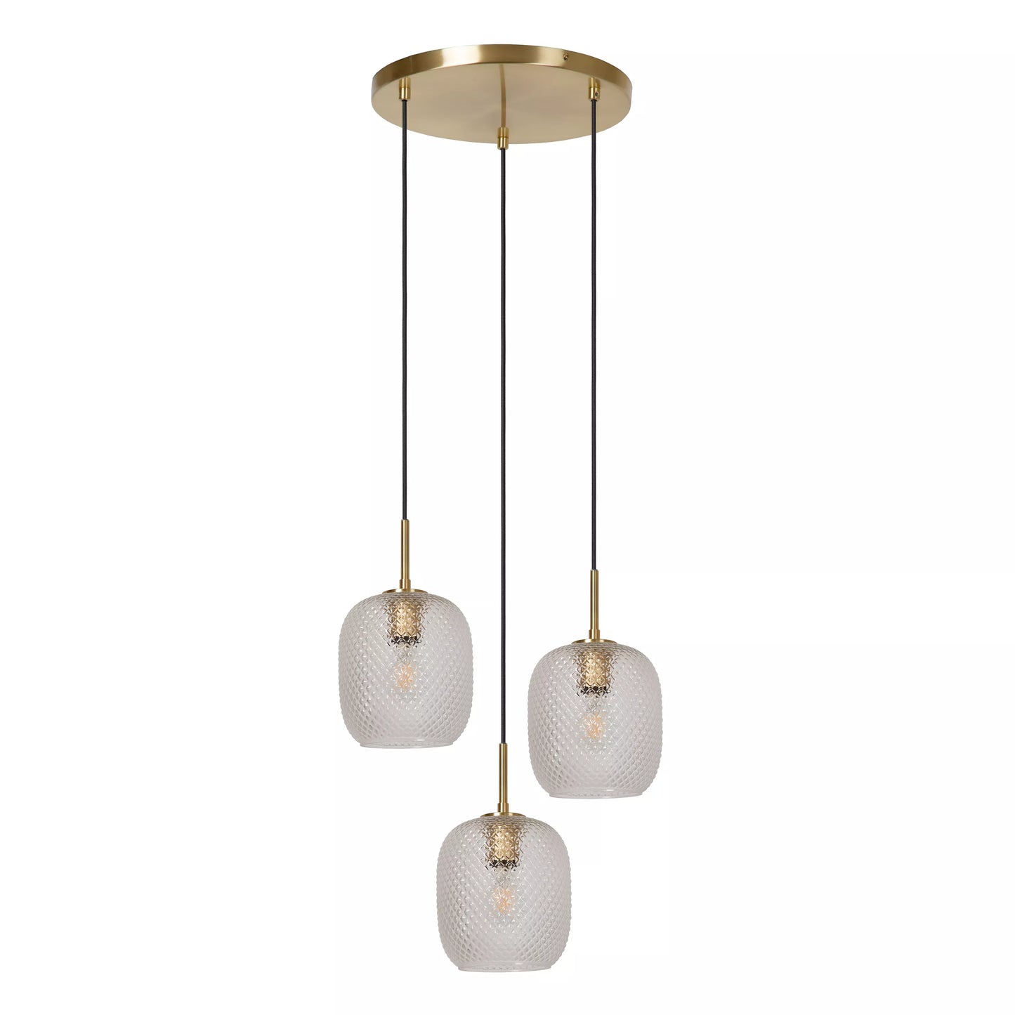 Lucide ALICENT - Pendant light - Ø 35 cm - 3xE27 - Matt Gold / Brass