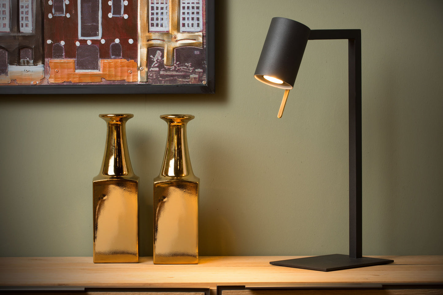 Lucide LESLEY - Desk lamp - 1xGU10 - Black