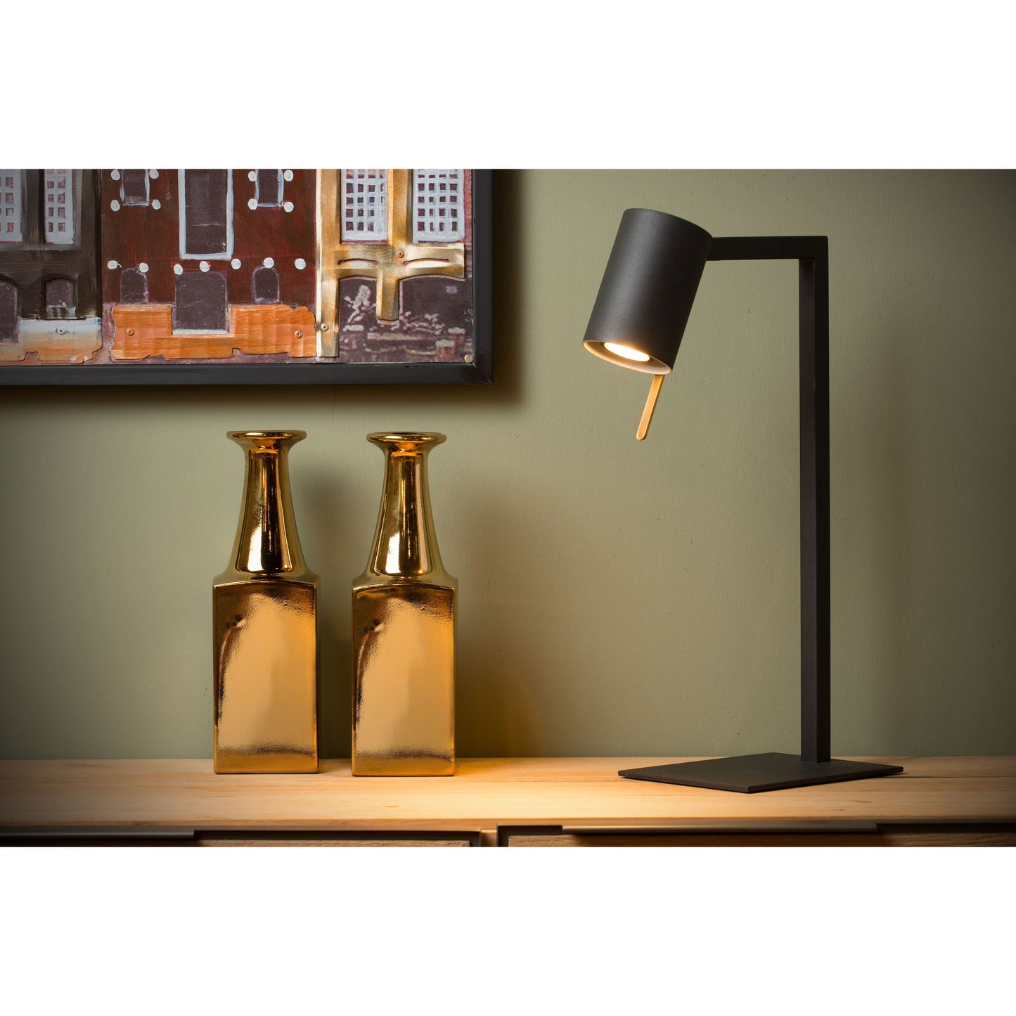 Lucide LESLEY - Desk lamp - 1xGU10 - Black