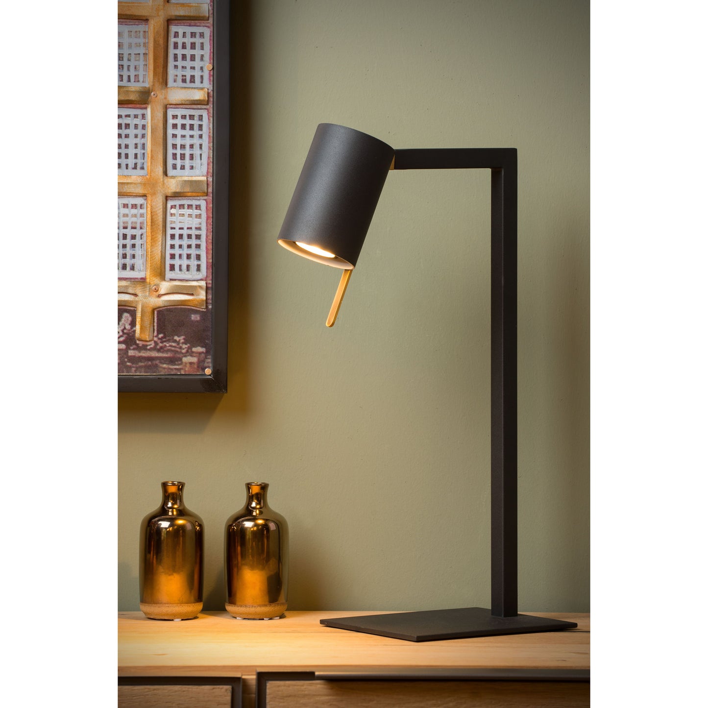 Lucide LESLEY - Desk lamp - 1xGU10 - Black