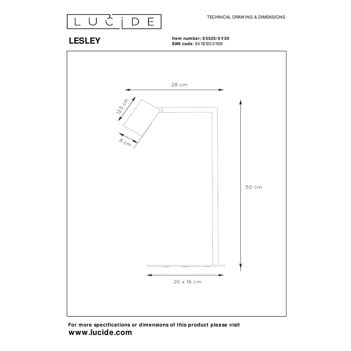 Lucide LESLEY - Desk lamp - 1xGU10 - Black