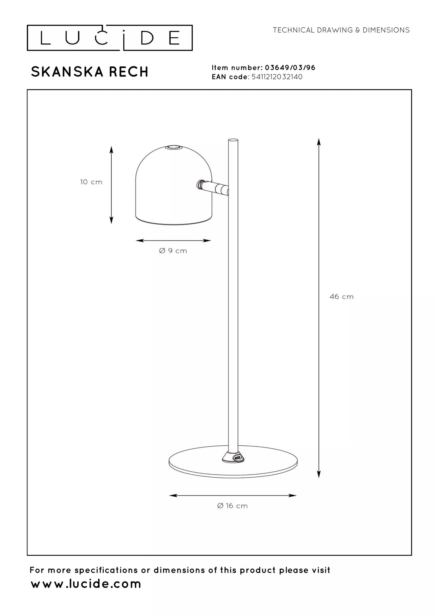 Lucide SKANSKA RECH - Rechargeable Desk lamp Indoor/Outdoor - Battery pack - LED Dim. - CCT - 1x3W 3000K/6000K - IP44 - Coffee