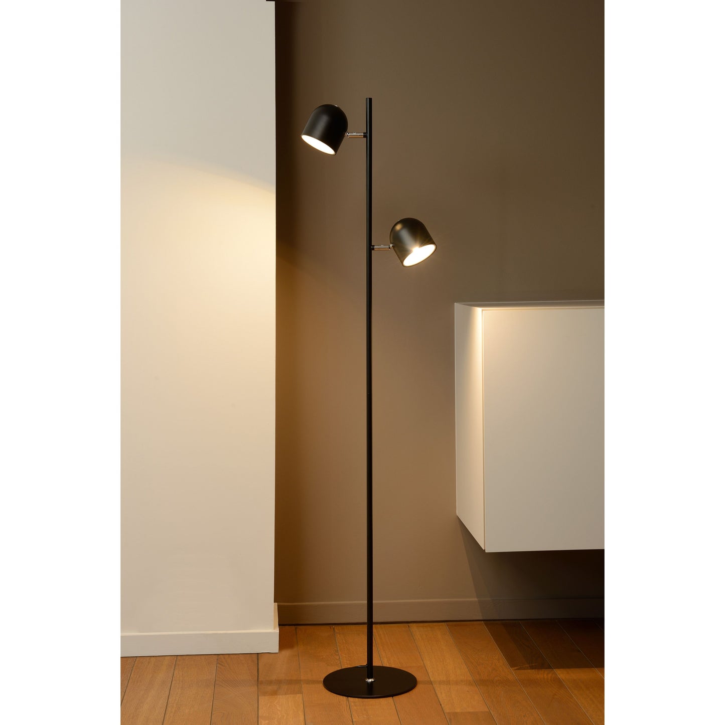 Lucide SKANSKA - Floor lamp - LED Dim. - 2x5W 3000K - Black