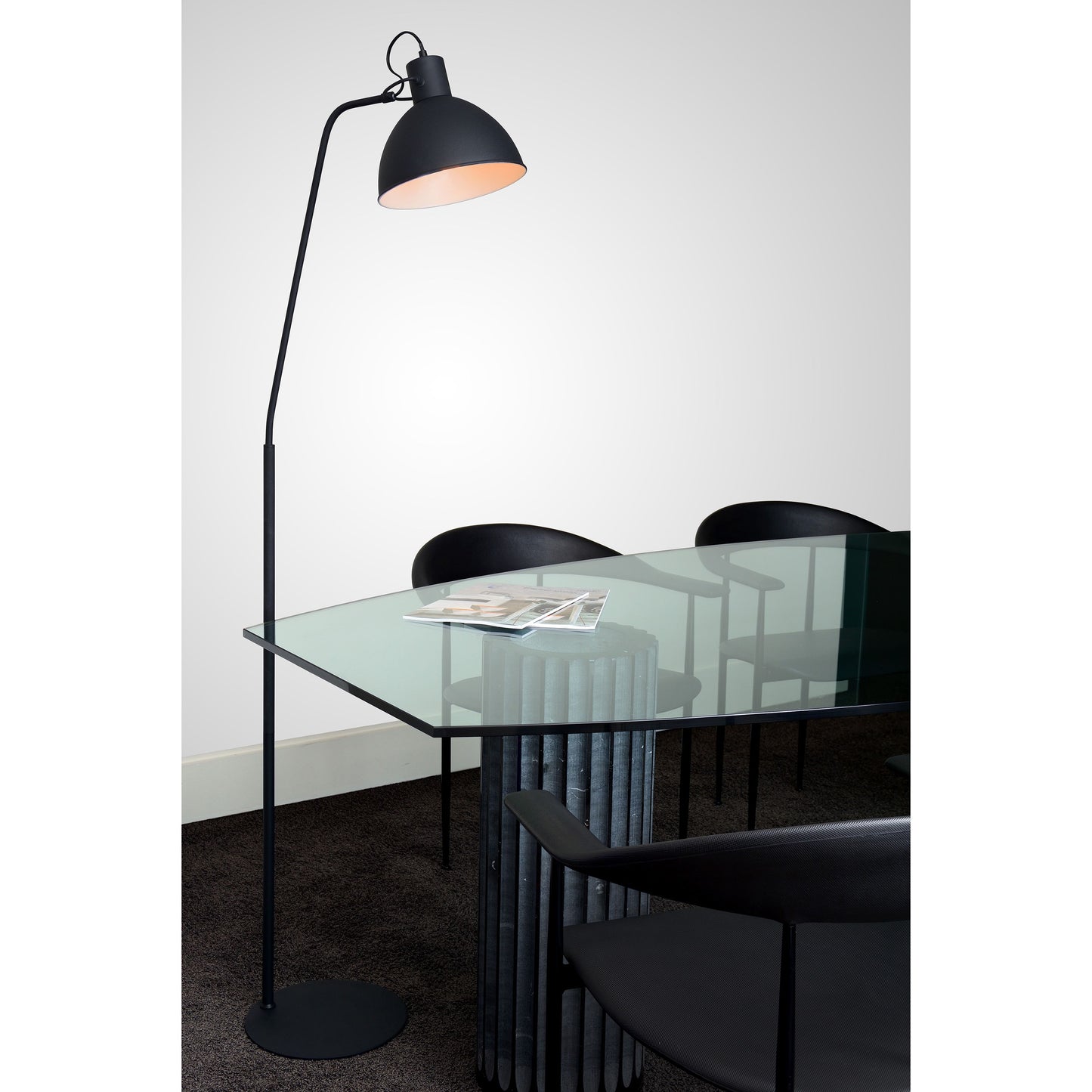 Lucide SHADI - Floor reading lamp - 1xE27 - Black