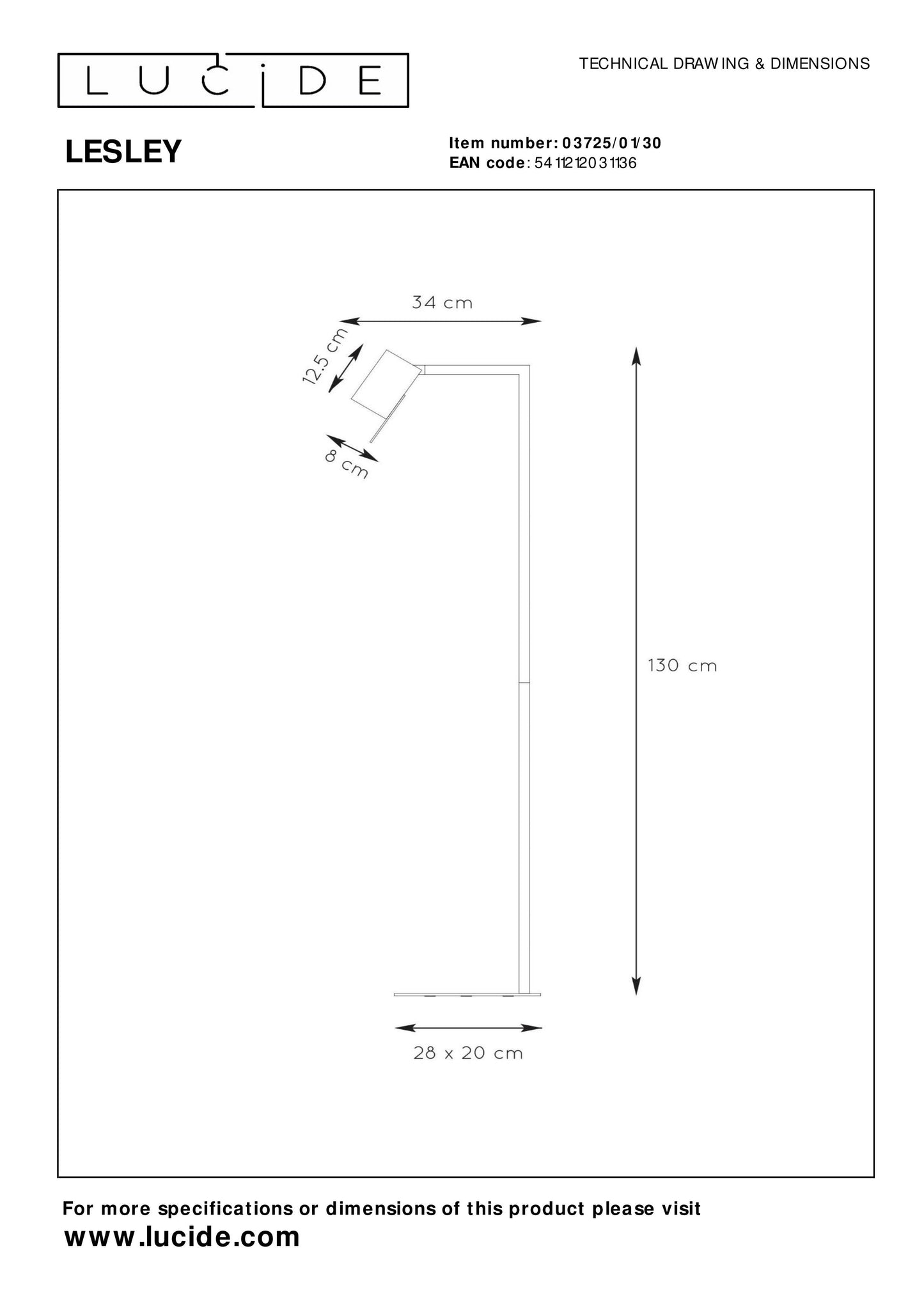 Lucide LESLEY - Floor reading lamp - 1xGU10 - Black