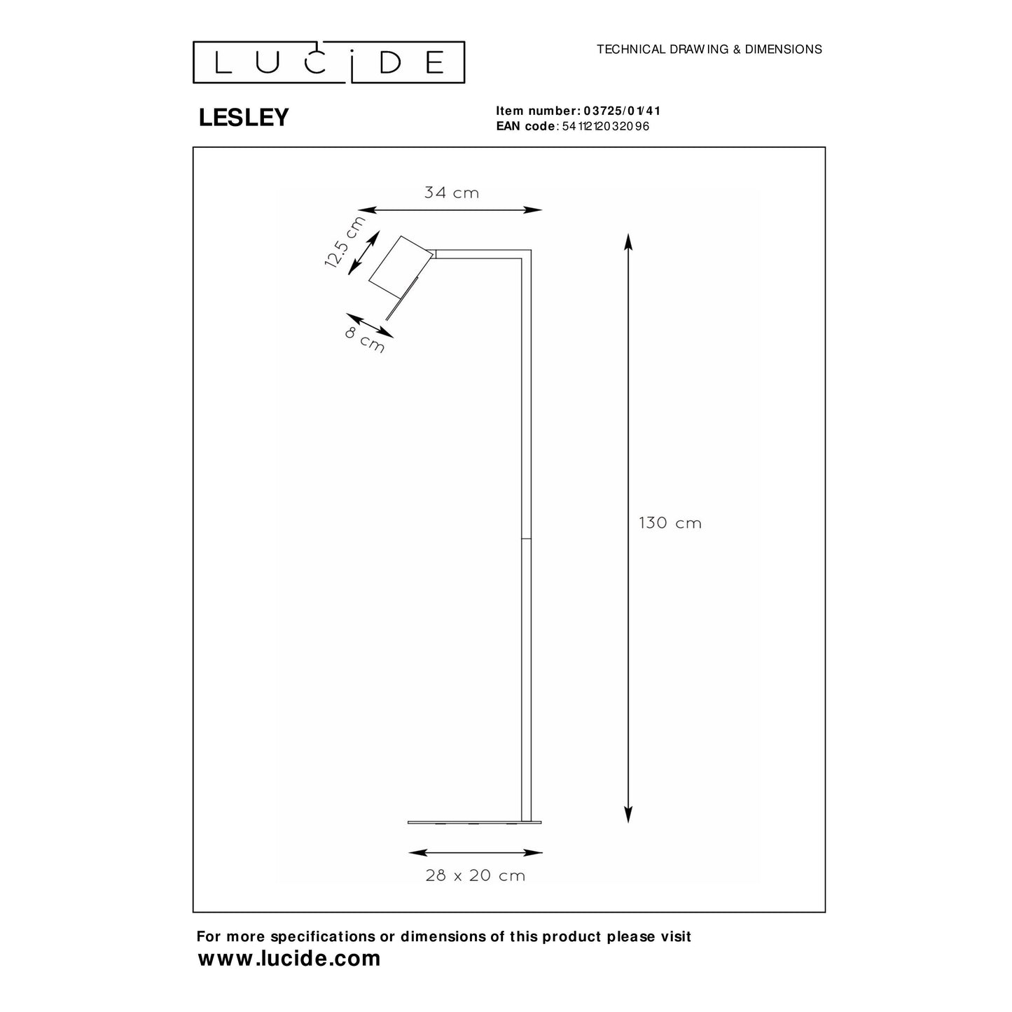 Lucide LESLEY - Floor reading lamp - 1xGU10 - Taupe