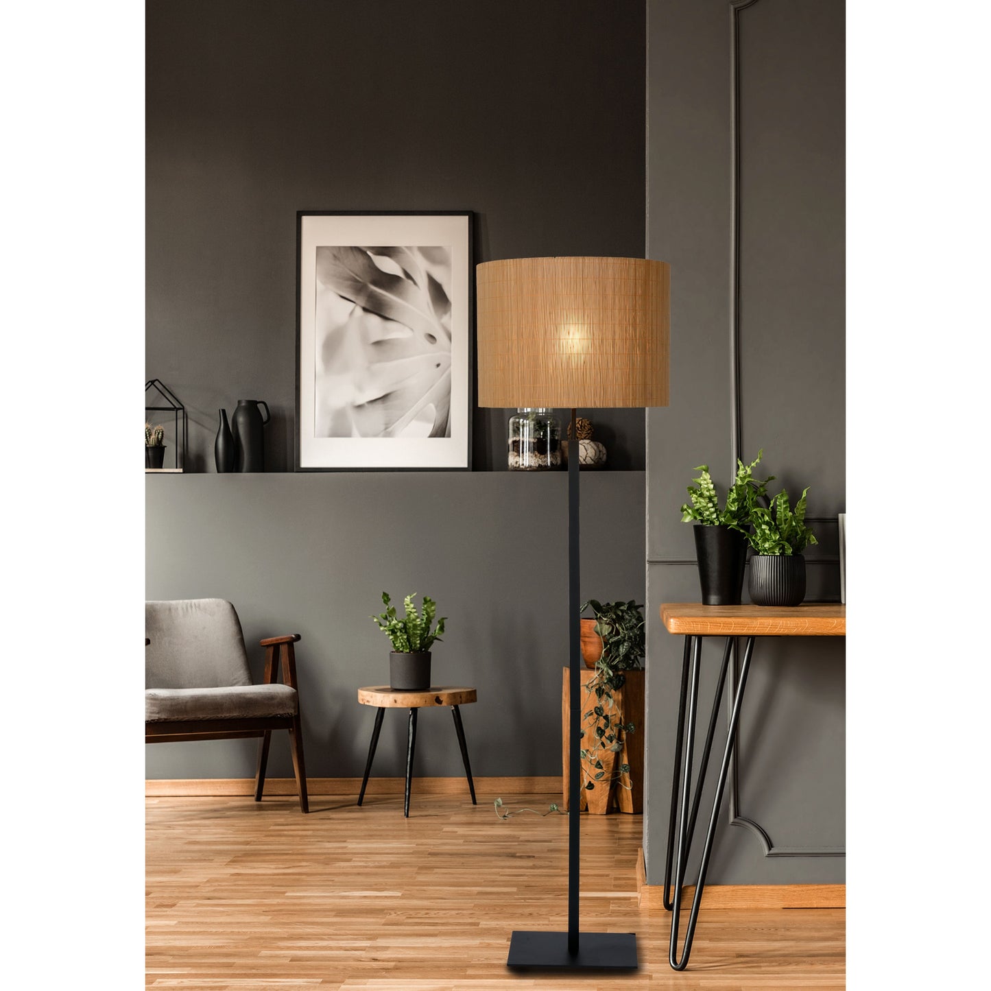 Lucide MAGIUS - Floor lamp - Ø 42 cm - 1xE27 - Natural