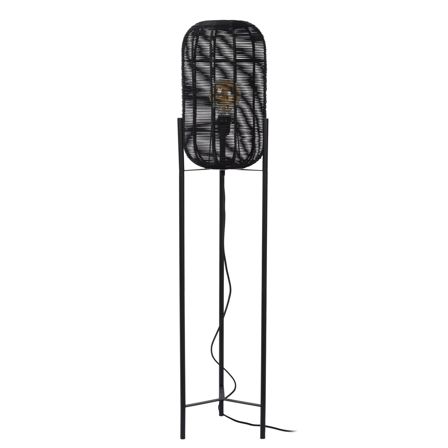 Lucide HERMINE - Floor lamp - Ø 30 cm - 1xE27 - Black