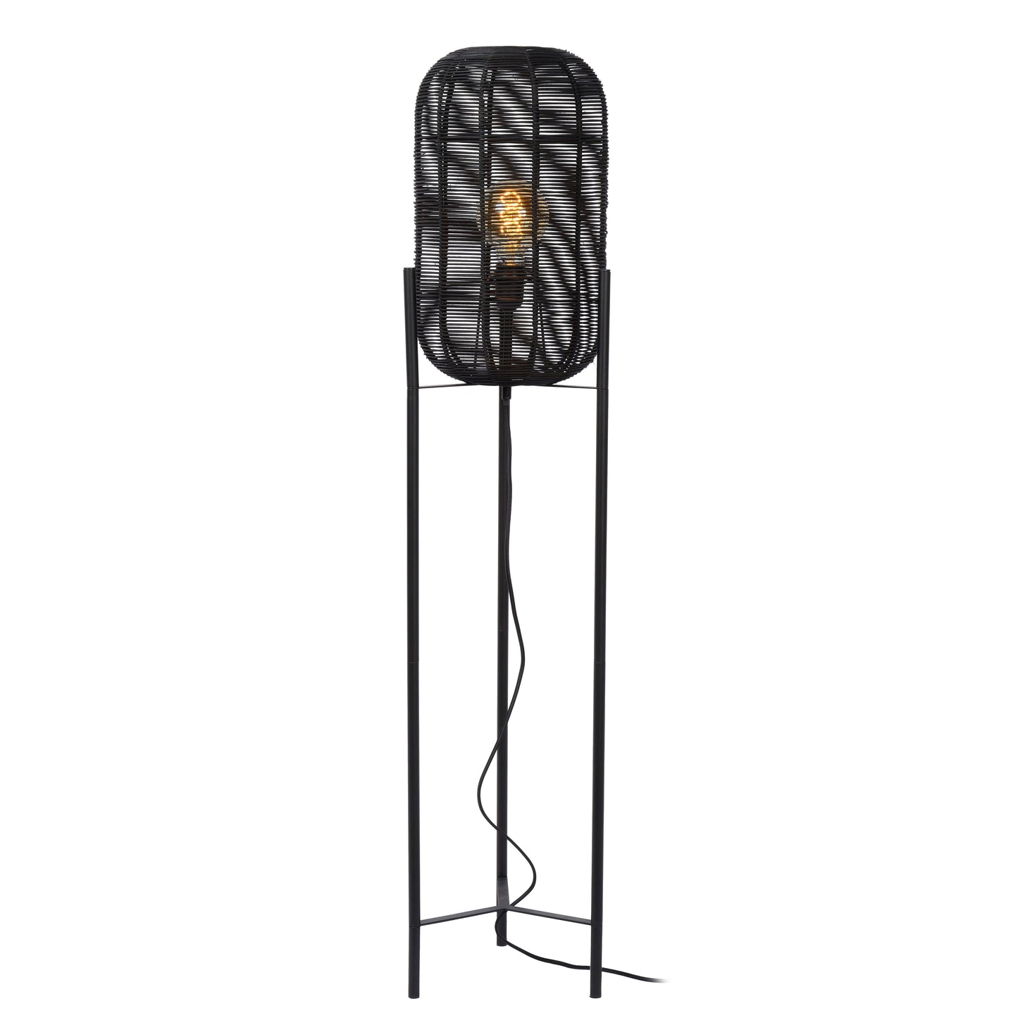 Lucide HERMINE - Floor lamp - Ø 30 cm - 1xE27 - Black