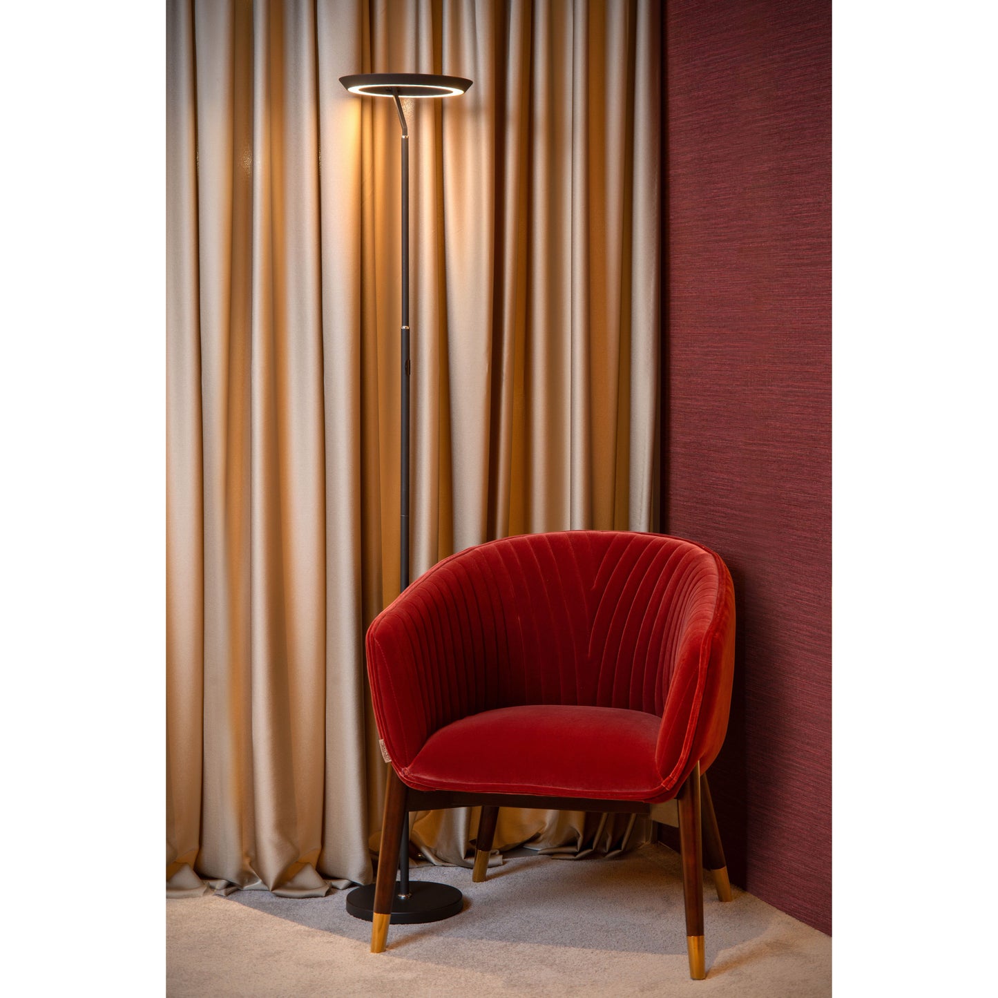Lucide CELESTE - Floor lamp - Ø 28 cm - LED Dim. - 1x21W 2700K - Black