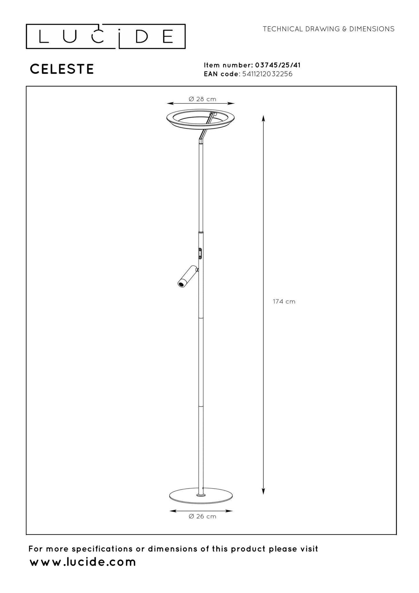 Lucide CELESTE - Floor lamp - Ø 28 cm - LED Dim. - 2700K - Taupe | Essential