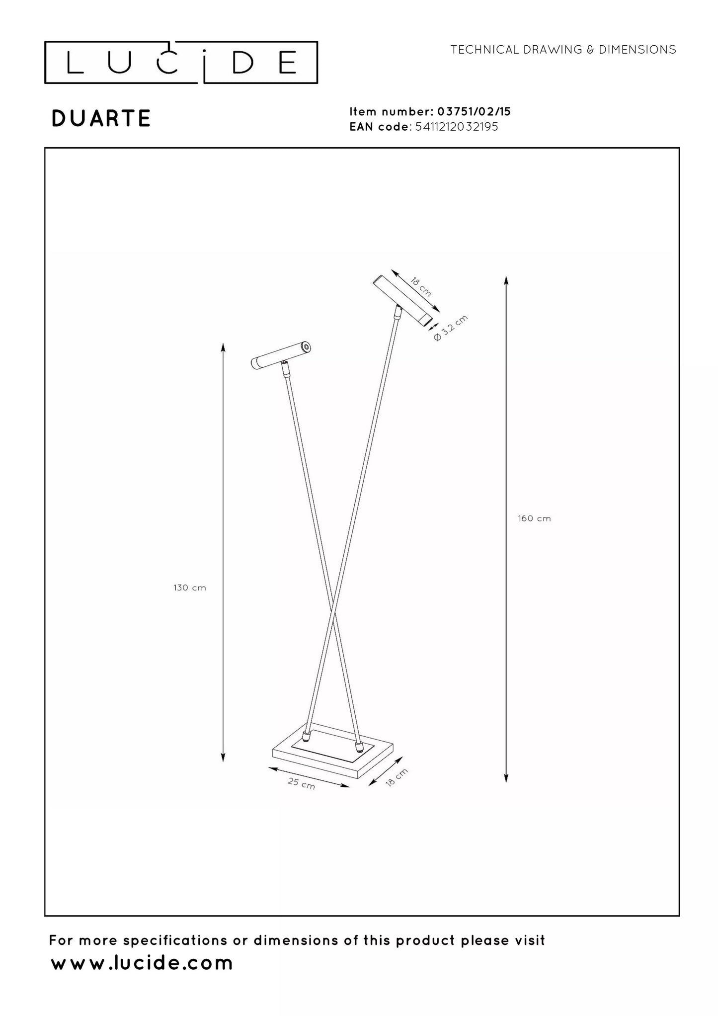 Lucide DUARTE - Floor lamp - 2xG9 - Grey iron | Vibes