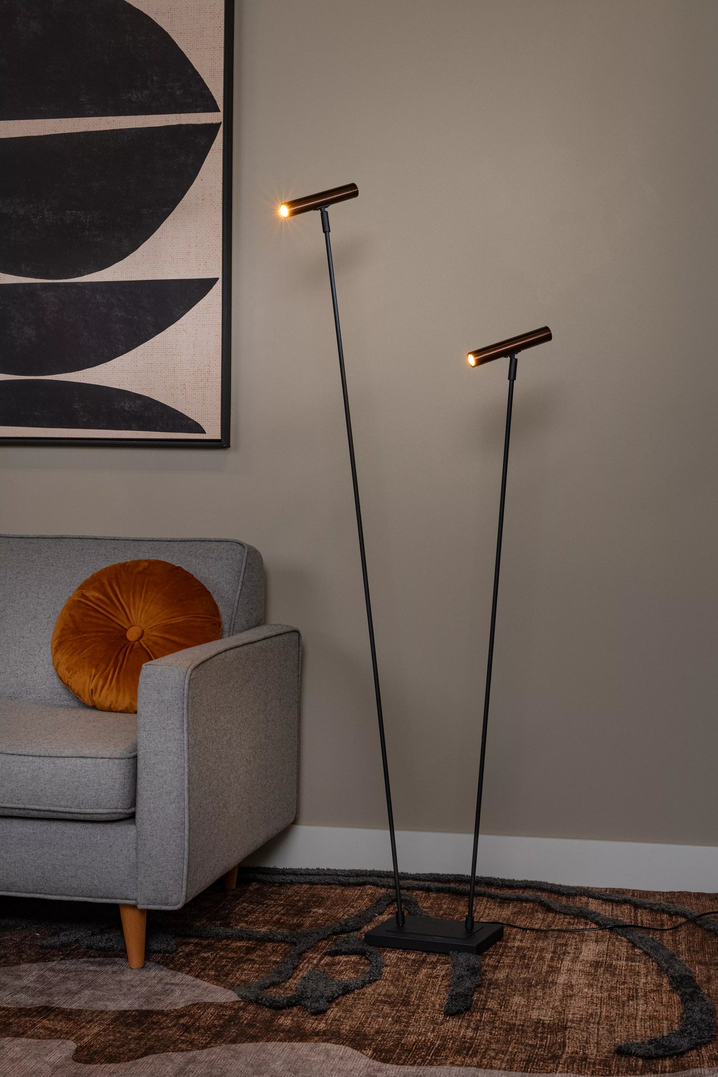 Lucide DUARTE - Floor lamp - 2xG9 - Coffee | Vibes