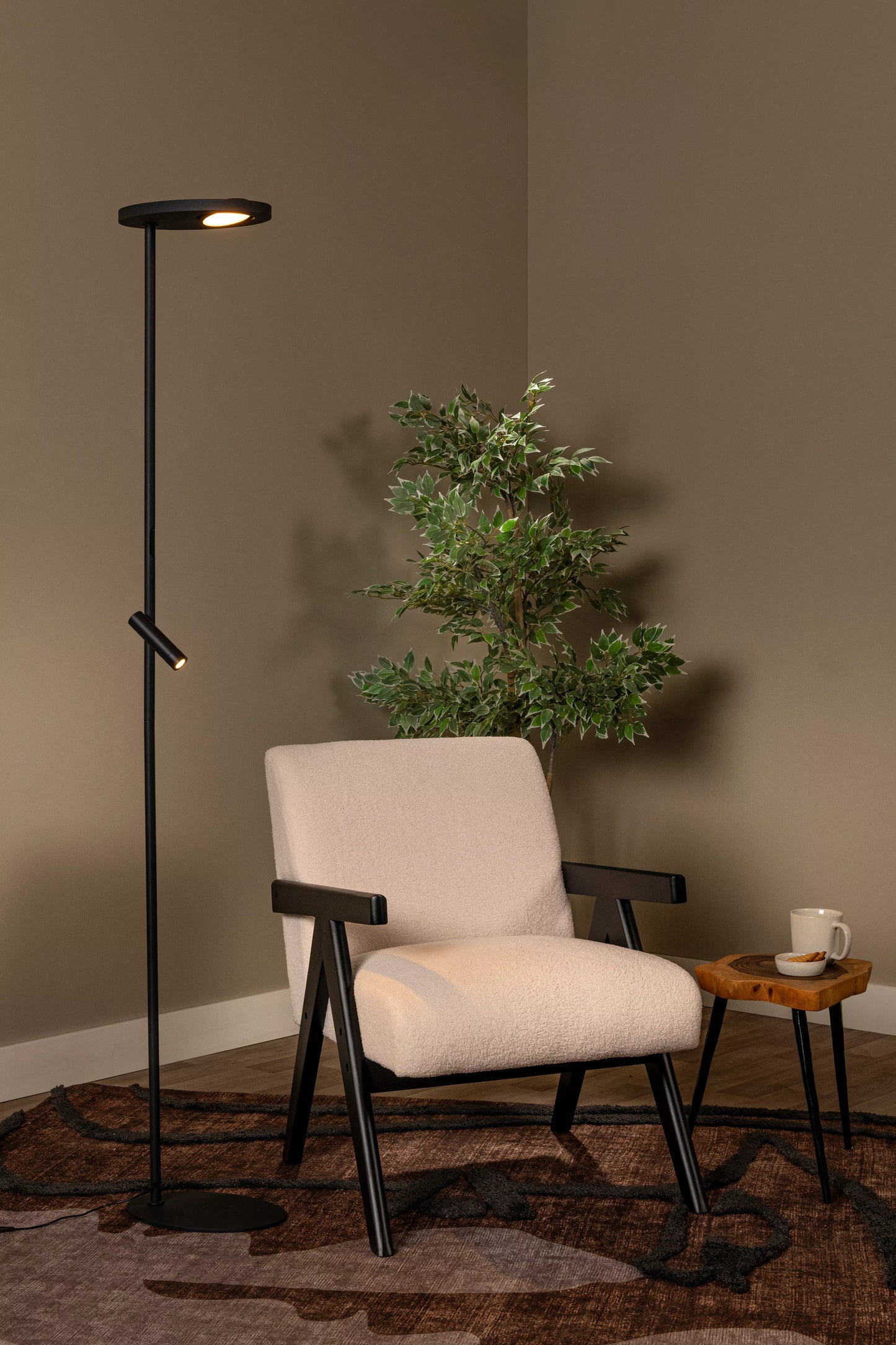 Lucide ORTOLAN - Floor lamp - LED Dim. - CCT - 2700K/4000K - Black | Essential