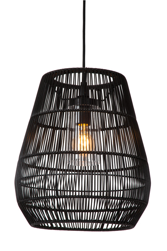 Lucide NERIDA - Pendant light Indoor/Outdoor - Ø 35 cm - 1xE27 - IP44 - Black