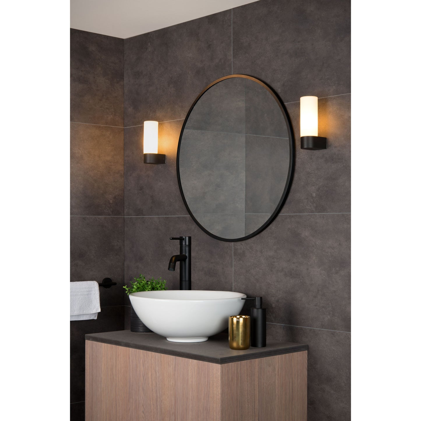 Lucide JESSE - Wall light Bathroom - 1xG9 - IP44 - Black