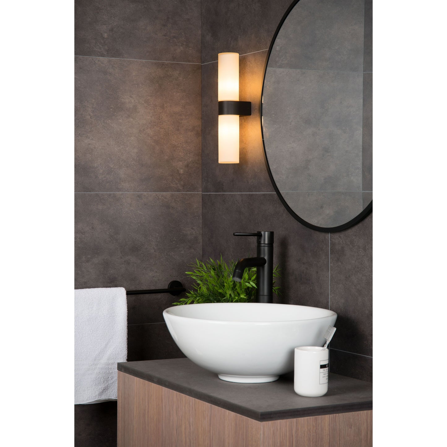 Lucide JESSE - Wall light Bathroom - 2xG9 - IP44 - Black