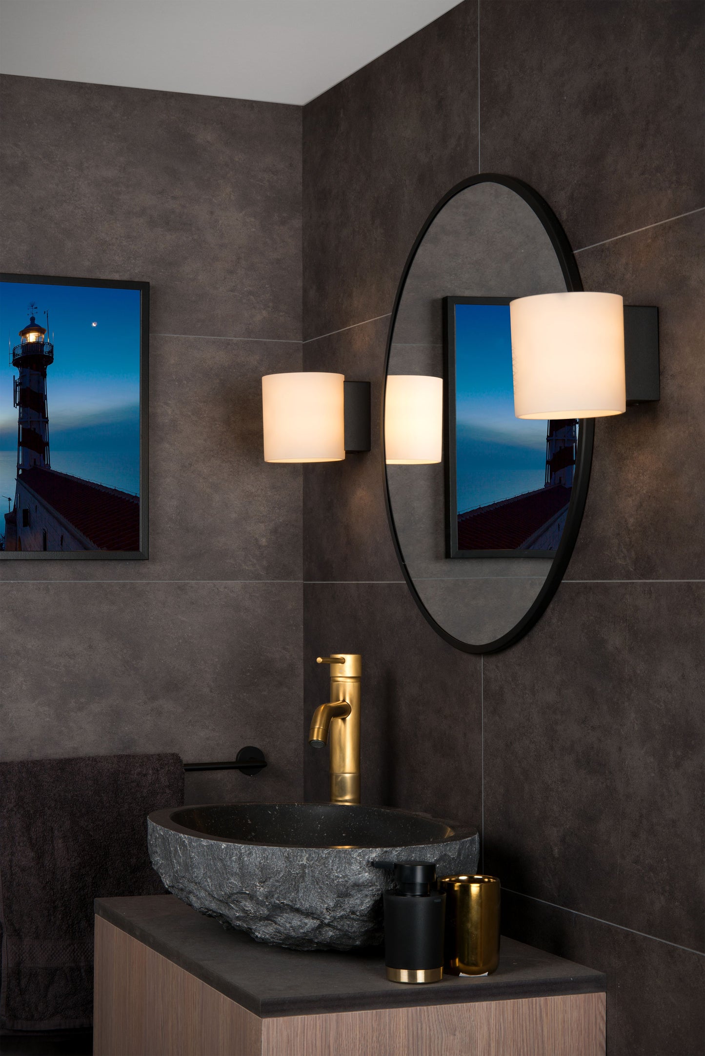 Lucide JELTE - Wall light Bathroom - 1xG9 - IP44 - Black