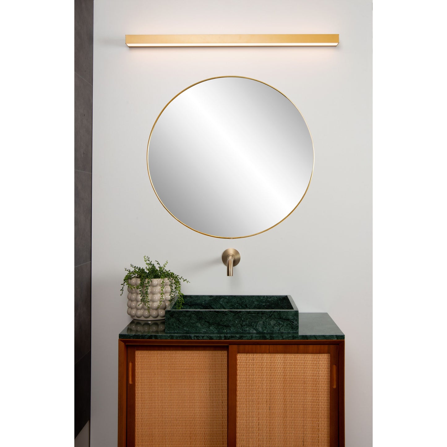 Lucide ALEXA - Wall light Bathroom - LED - 1x13W 3000K - IP44 - Matt Gold / Brass