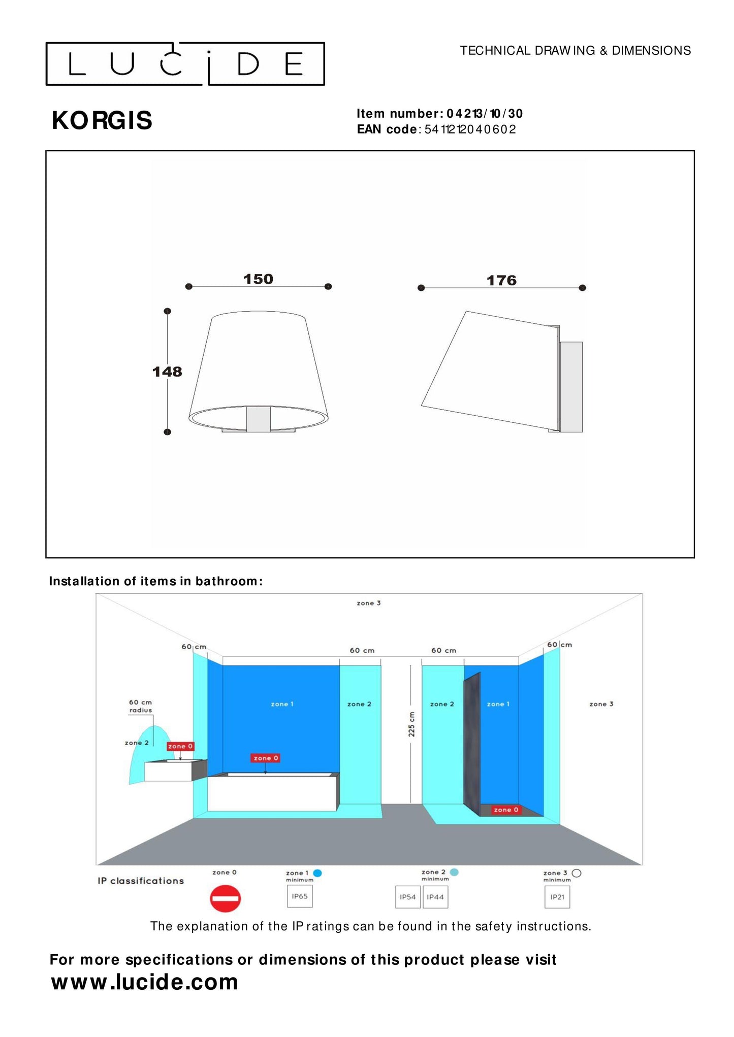 Lucide KORGIS - Wall light Bathroom - LED - 1x10W 3000K - IP44 - Transparant