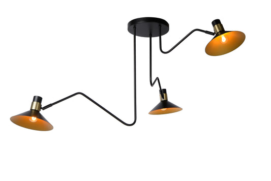 Lucide PEPIJN - Flush ceiling light - Ø 108 cm - 3xE14 - Black