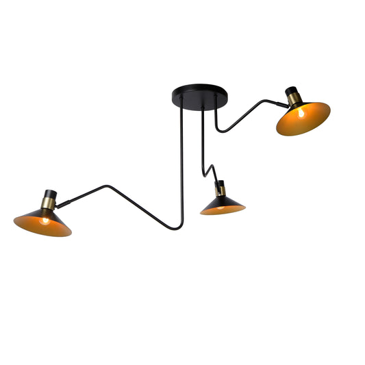 Lucide PEPIJN - Flush ceiling light - Ø 108 cm - 3xE14 - Black