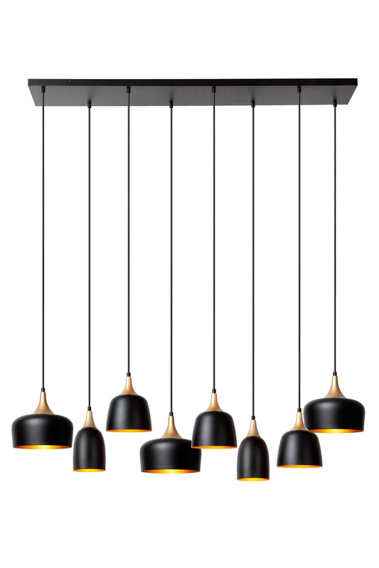 Lucide CHAYANNE - Pendant light - 8xE14 - Black