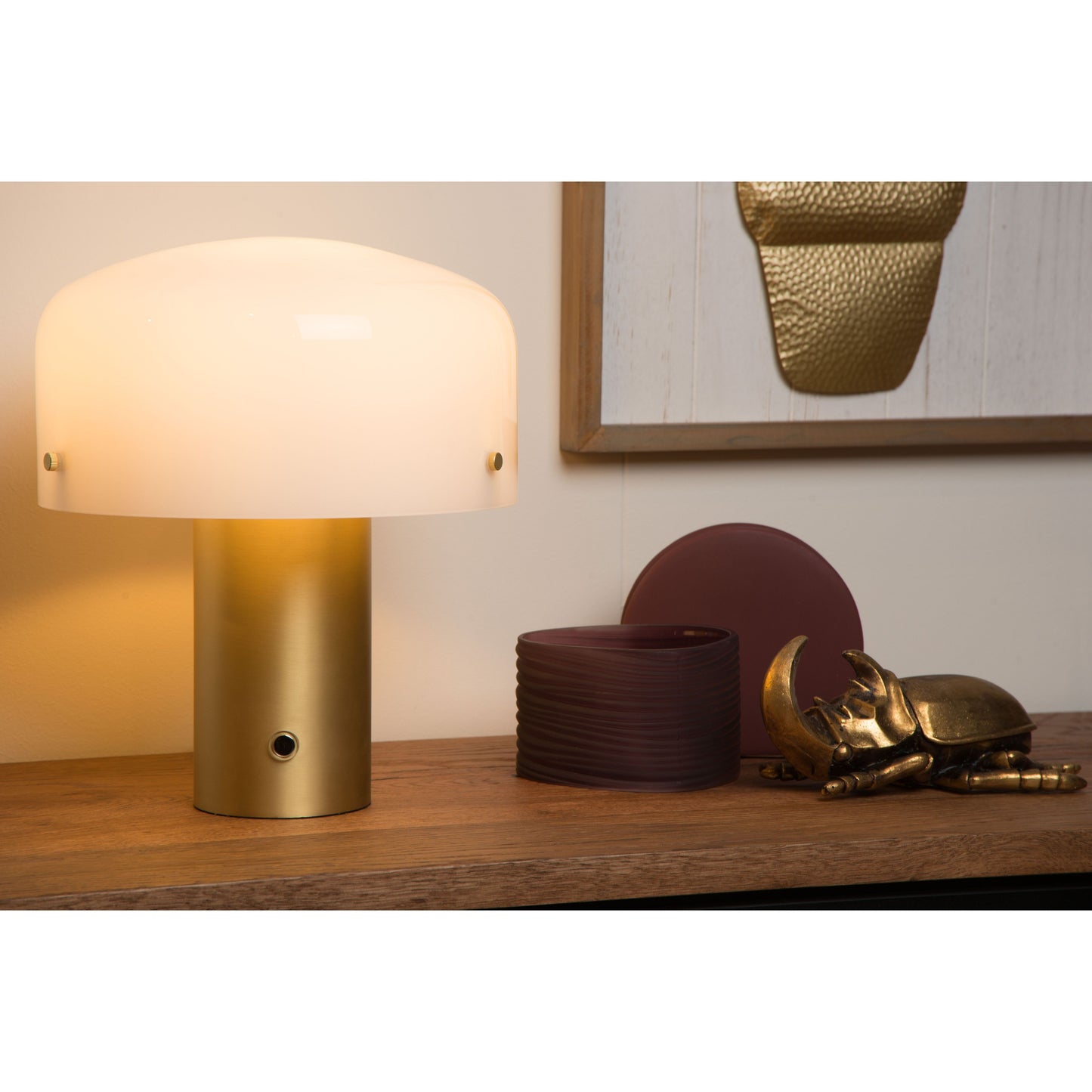 Lucide TIMON - Table lamp - 1xE27 - 3 StepDim - Matt Gold / Brass