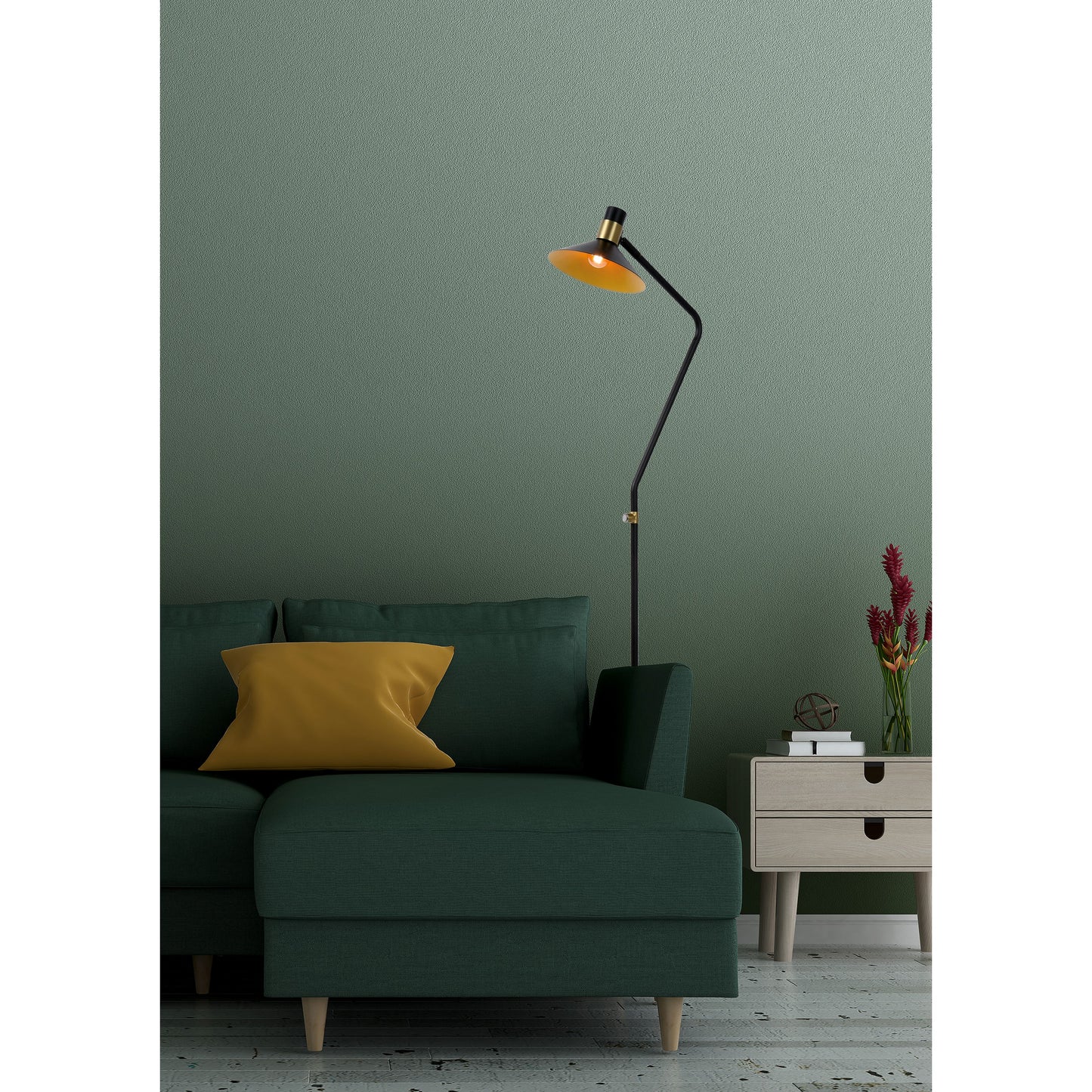 Lucide PEPIJN - Floor lamp - Ø 23 cm - 1xE14 - 3 StepDim - Black