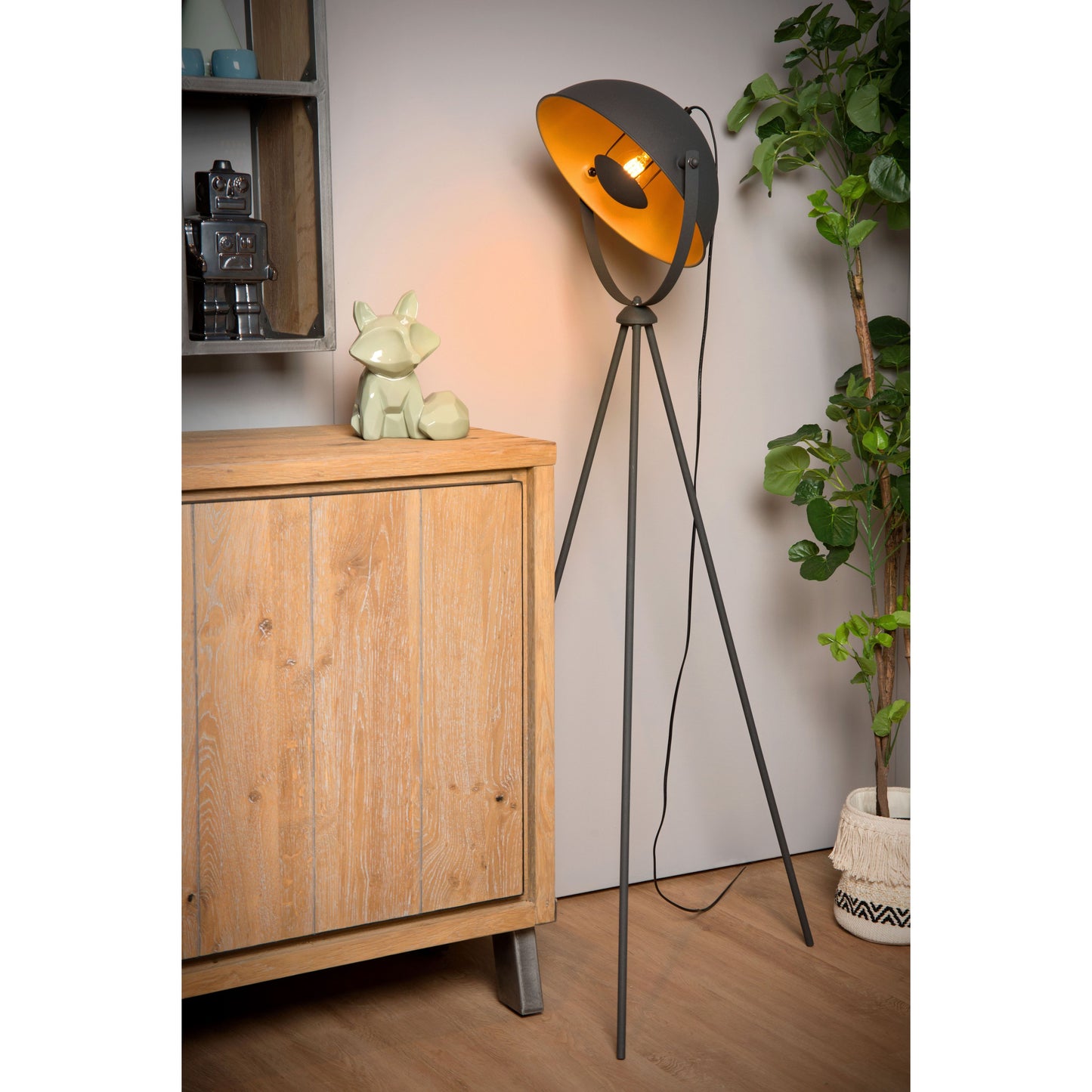 Lucide ALVARO - Floor lamp - 1xE27 - Black
