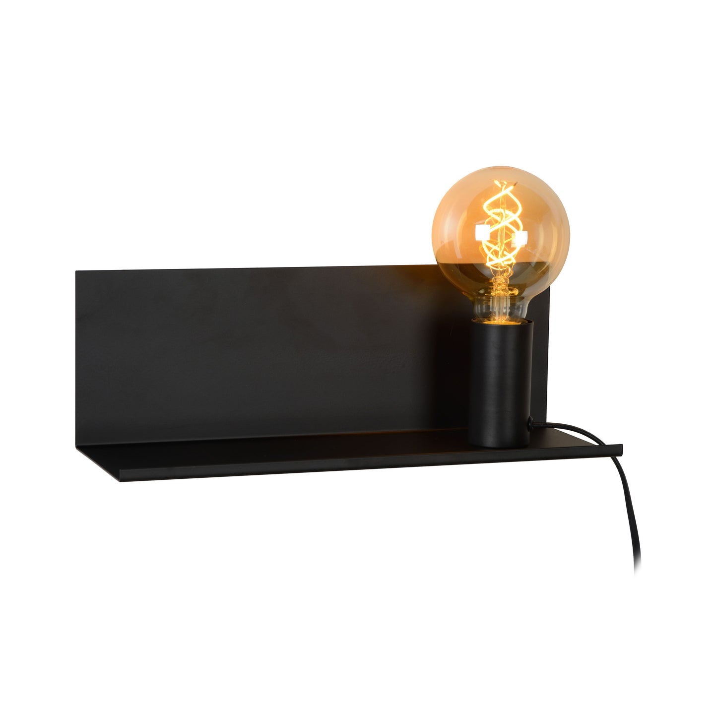 Lucide SEBO - Bedside lamp / Wall light - 1xE27 - Black