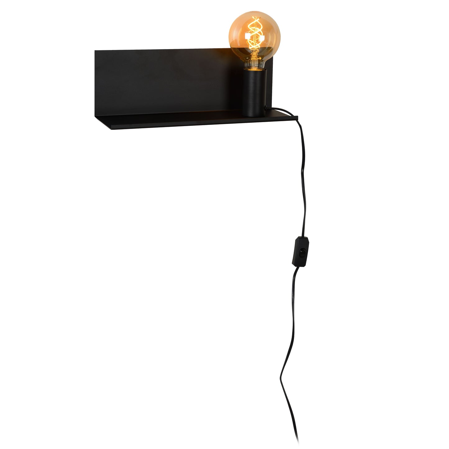 Lucide SEBO - Bedside lamp / Wall light - 1xE27 - Black