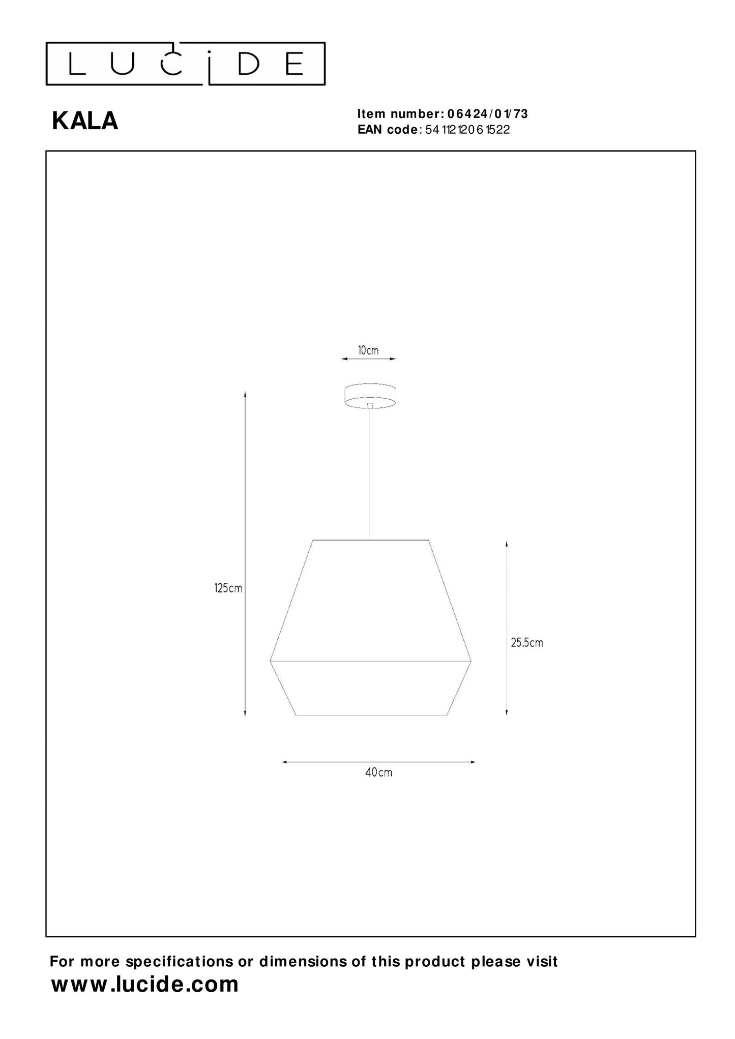Lucide KALA - Pendant light - Ø 40 cm - 1xE27 - Taupe