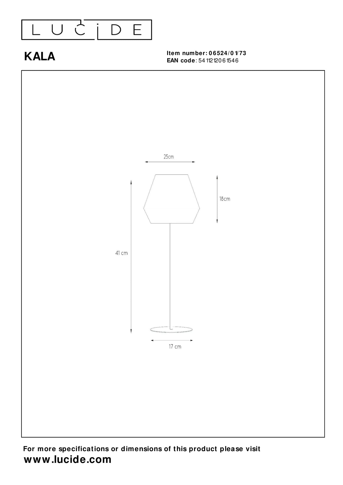 Lucide KALA - Table lamp - Ø 25 cm - 1xE14 - Taupe