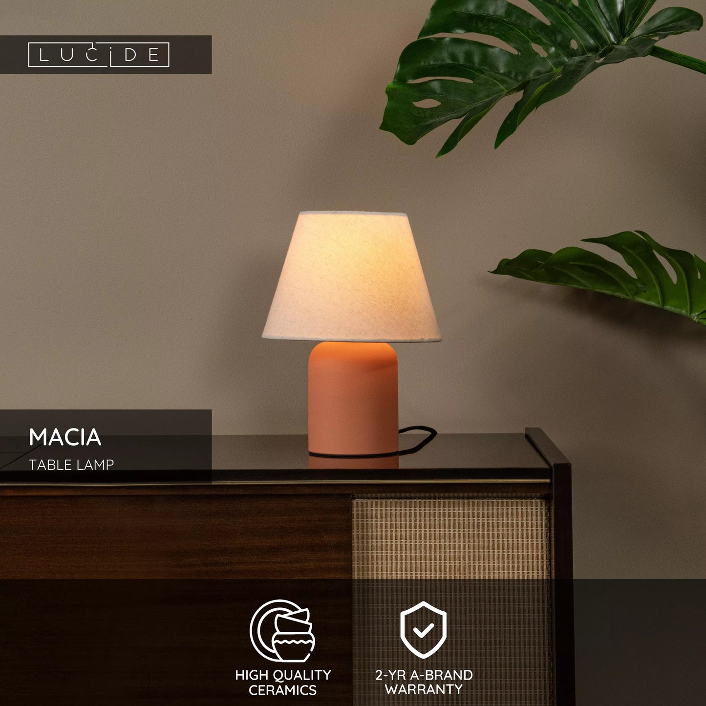 Lucide MACIA - Table lamp - 1xE14 - Terracotta