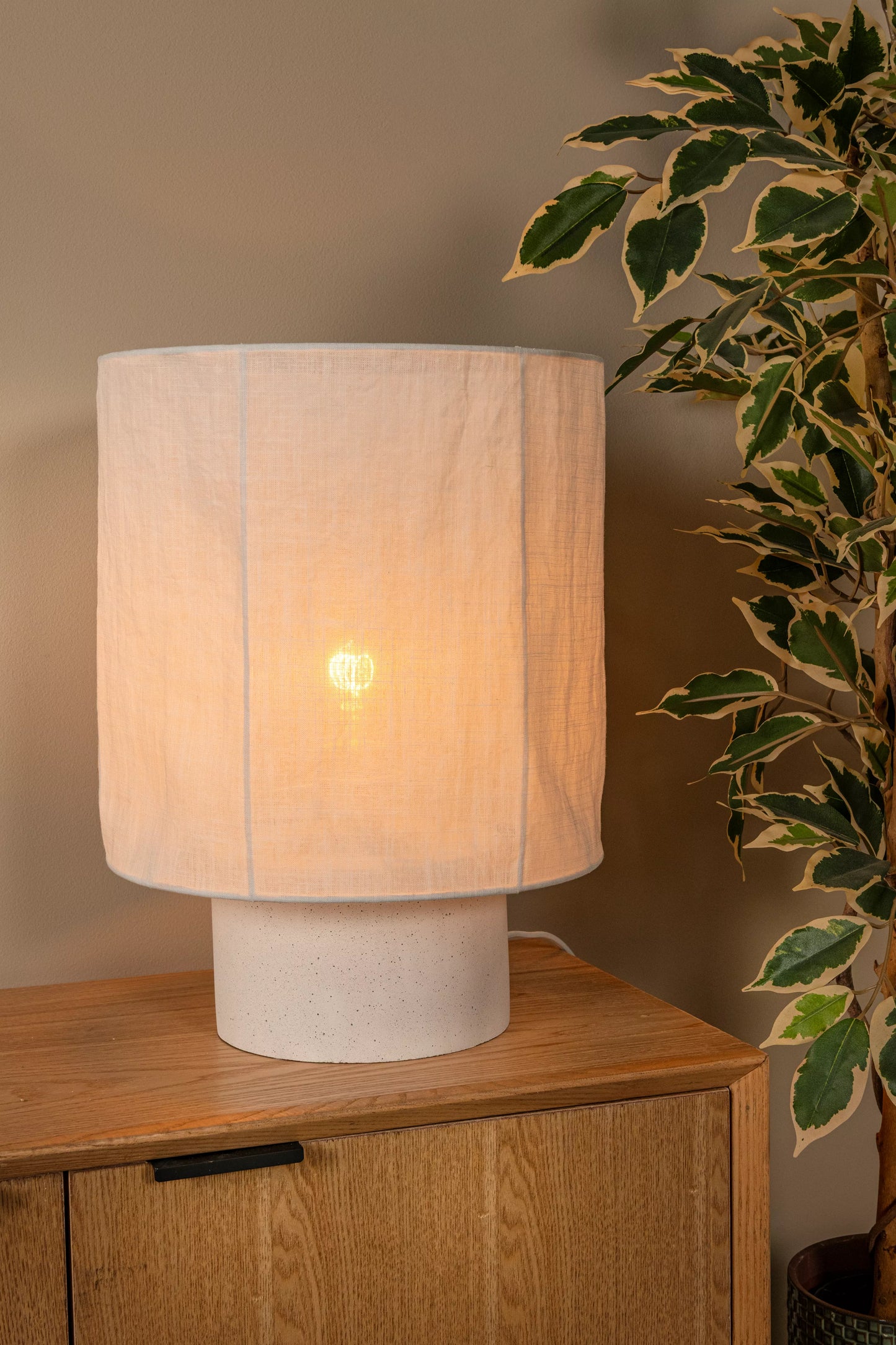 Lucide TISSAJA - Table lamp - Ø 30 cm - 1xE27 - White | Essential