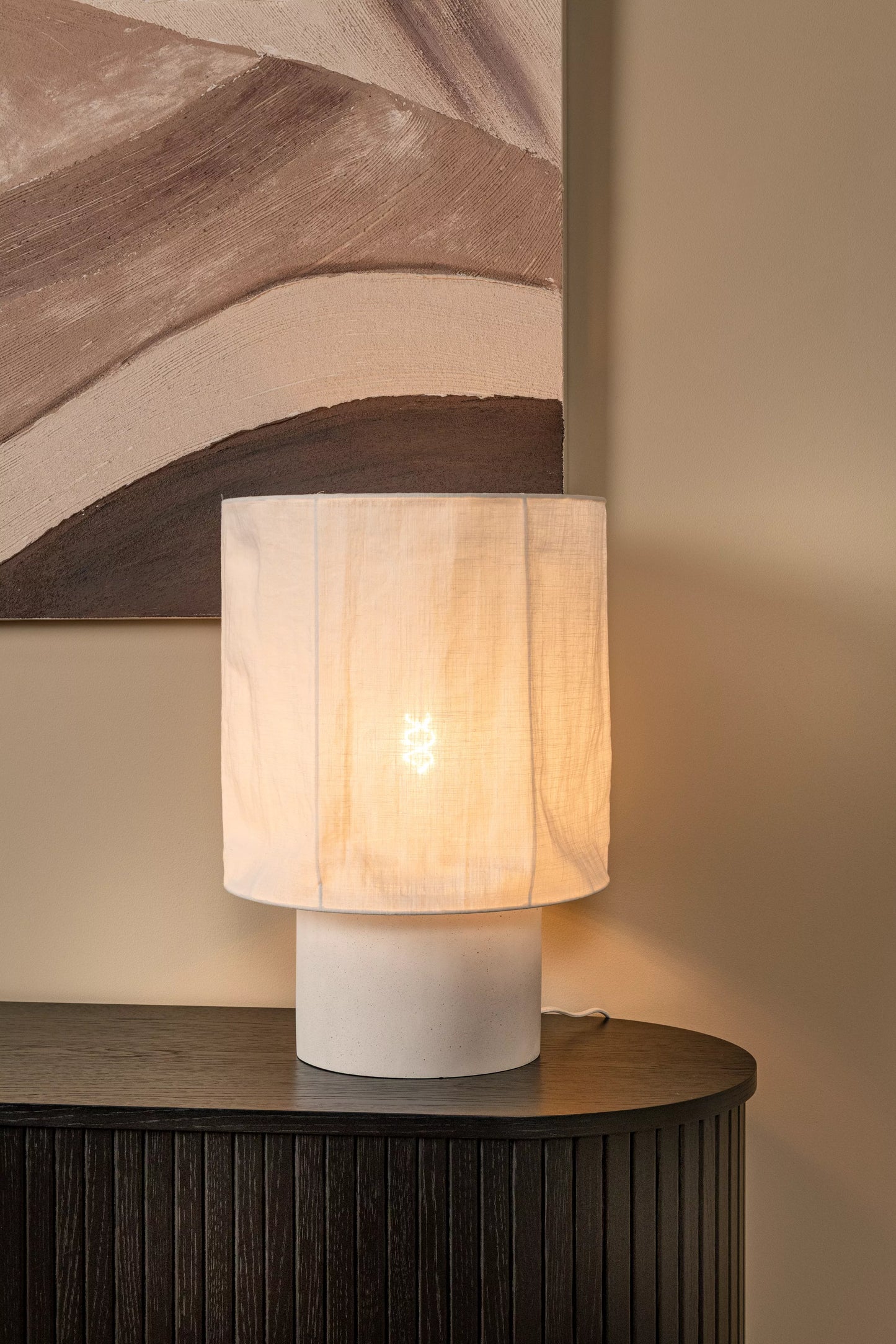Lucide TISSAJA - Table lamp - Ø 35 cm - 1xE27 - White | Essential