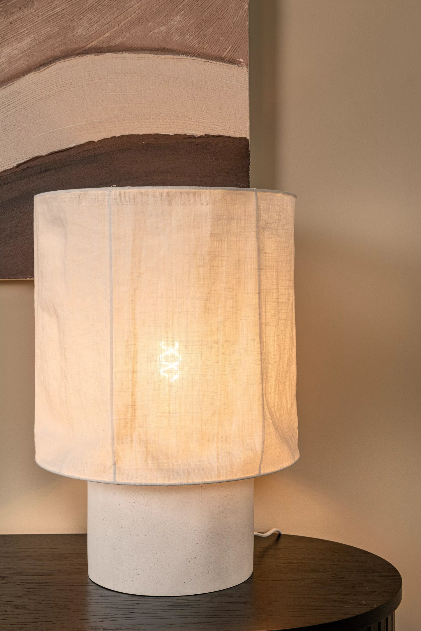Lucide TISSAJA - Table lamp - Ø 35 cm - 1xE27 - White | Essential
