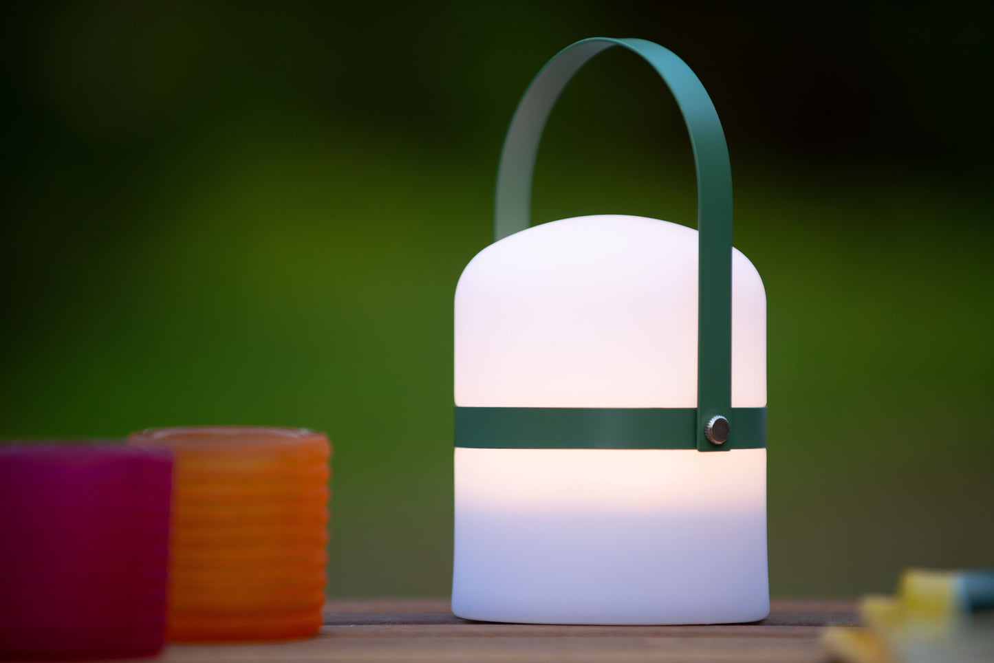 Lucide LITTLE JOE - Rechargeable Table lamp Indoor/Outdoor - Battery pack/batteries - Ø 10 cm - LED Dim. - 1x0,3W 2800K/3200K - IP44 - 3 StepDim - Green