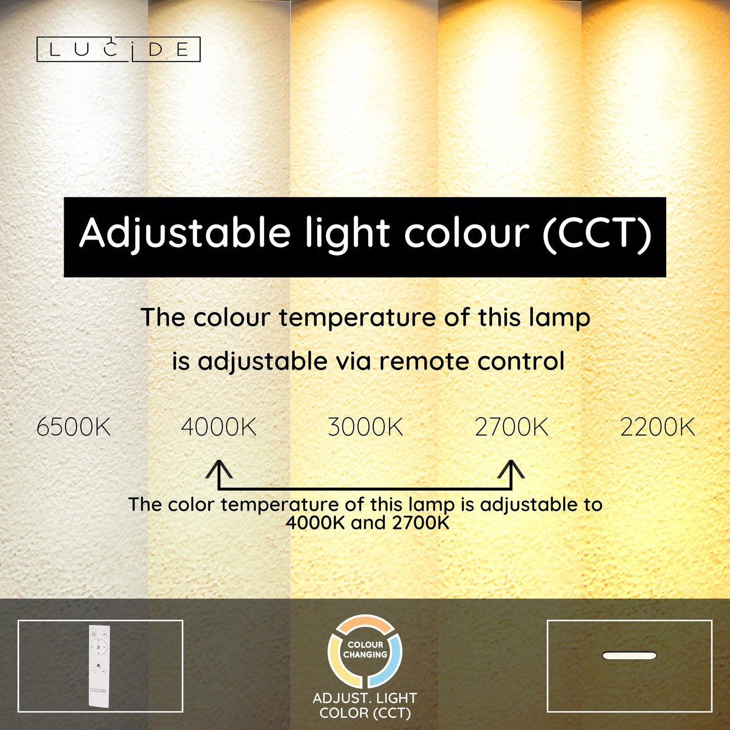 Lucide ELLY - Flush ceiling light - LED Dim. - CCT - 1x36W 2700K/4000K - Opal | Essential