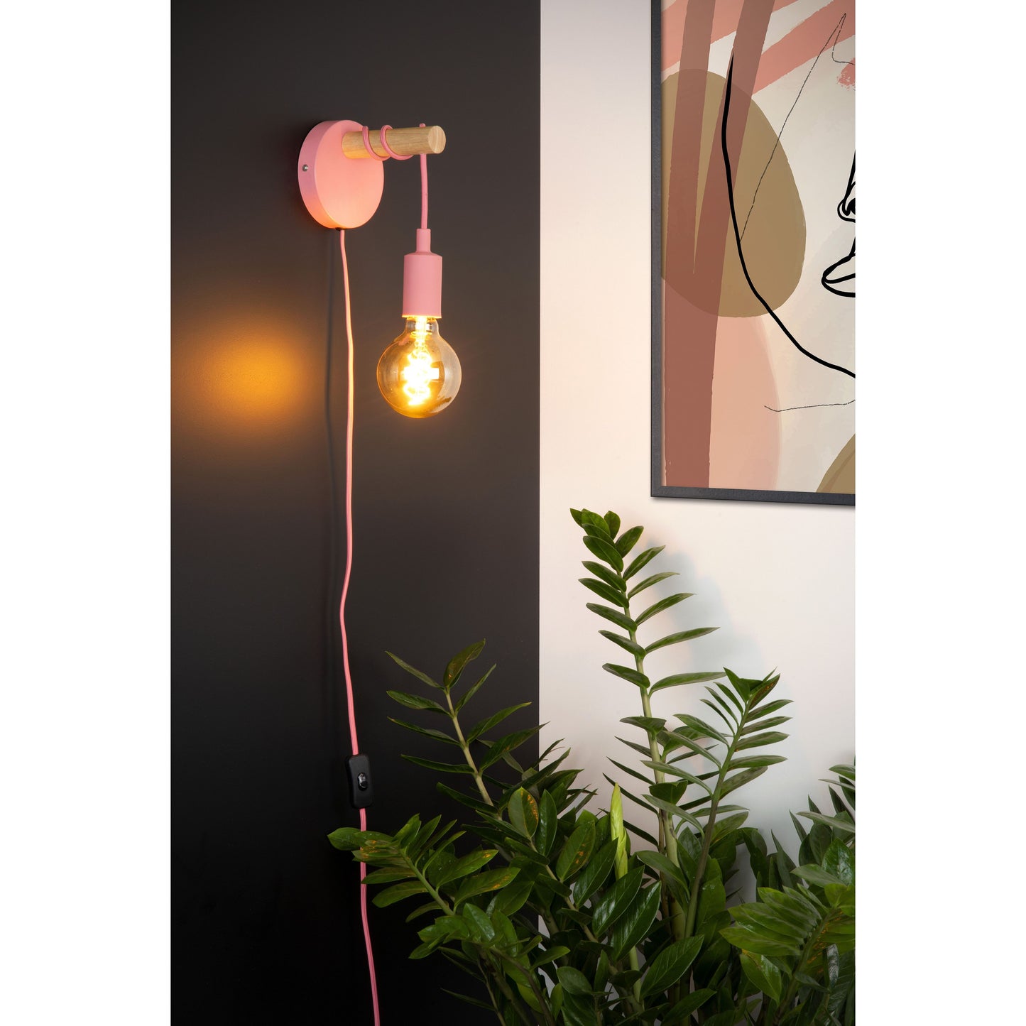 Lucide POLA - Wall light Children - Ø 12 cm - 1xE27 - Pink