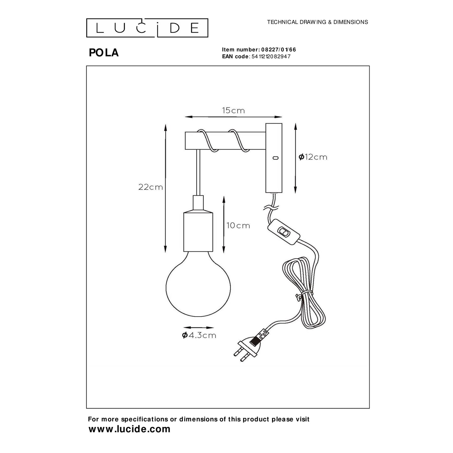 Lucide POLA - Wall light Children - Ø 12 cm - 1xE27 - Pink