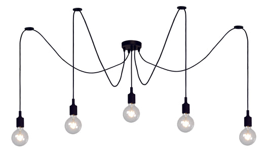 Lucide FIX - Pendant light - 5xE27 - Black