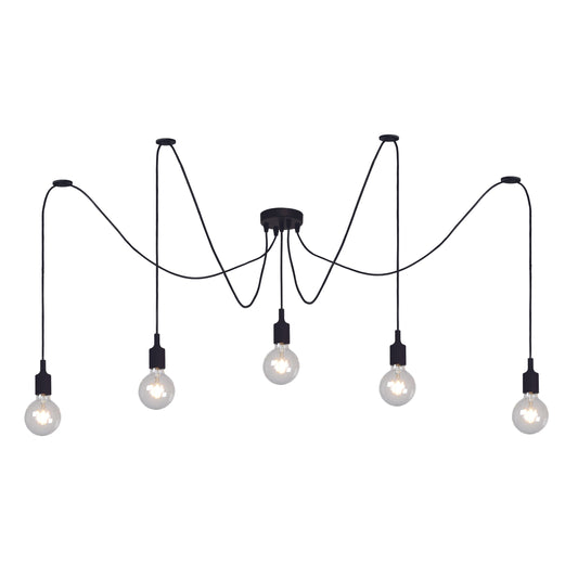 Lucide FIX - Pendant light - 5xE27 - Black