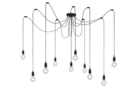 Lucide FIX - Pendant light - 10xE27 - Black