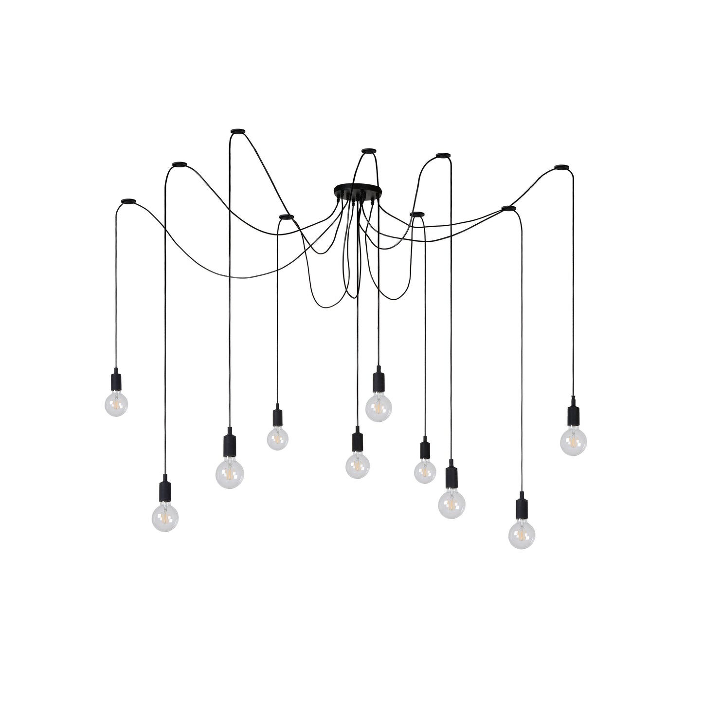 Lucide FIX - Pendant light - 10xE27 - Black