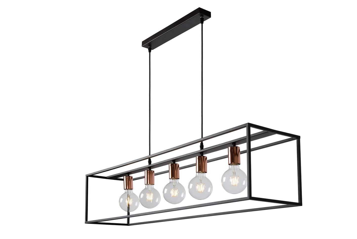 Lucide ARTHUR - Pendant light - 5xE27 - Black