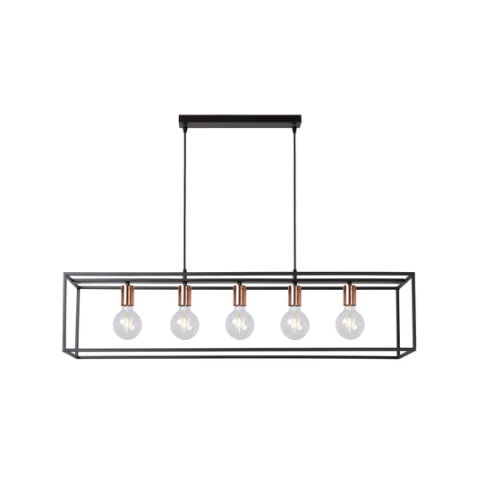 Lucide ARTHUR - Pendant light - 5xE27 - Black