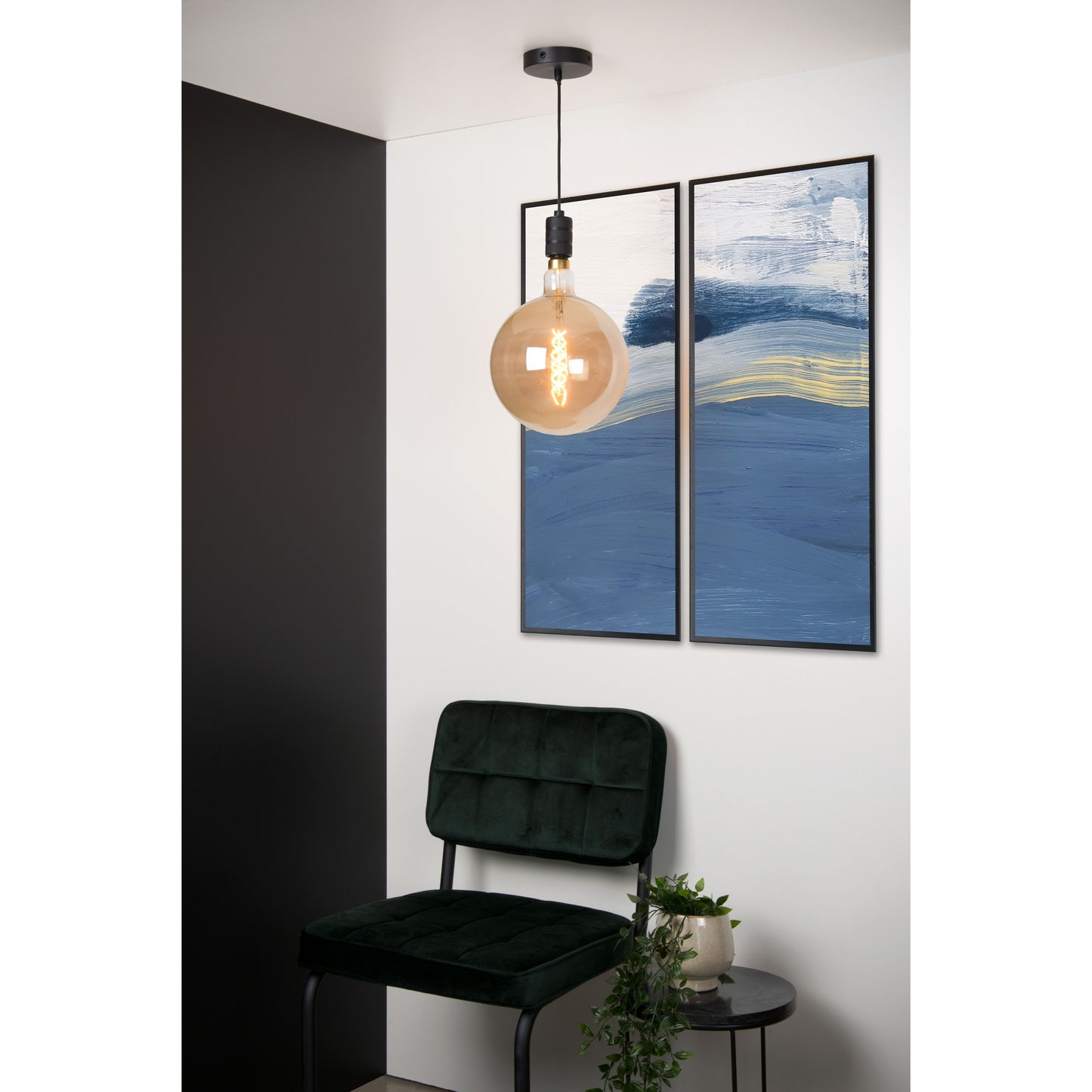 Lucide JOVA - Pendant light - Ø 10 cm - 1xE27 - Black